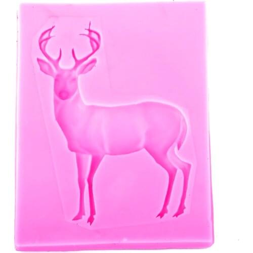 Christmas 3D Deer Silicone Molds Fondant Cake Decorating Tools Kitchen Baking Candy Clay Chocolate Gumpaste Moulds FT-1099