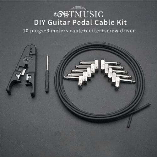Solderless Connections Design Guitar Cable DIY Guitar Pedal Patch Cable kit 10 Solderless Angle Plug 3M Cable