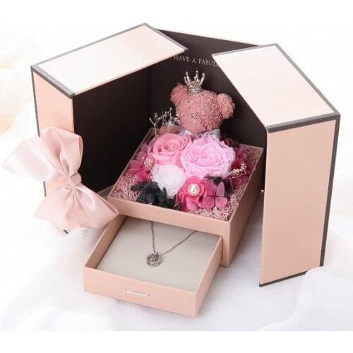 Wrapping Gift Case Gift Box Foldable Flower Box Living Room Wedding Portable Beautiful jewelry box With the bag