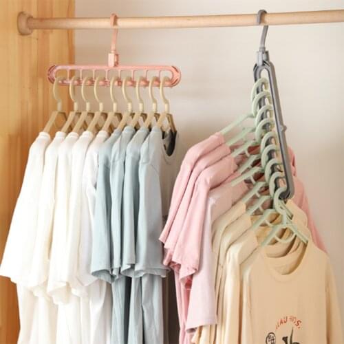 Magic Multi-Port Support Hangers for Clothes Drying Rack Multifunction Plastic Clothes Rack Drying Hanger Storage Hangers