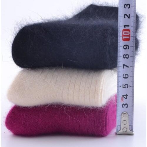 High Quality Thick Winter Socks 50% Wool socks Women Tube Terry Socks Solid Thick Snow Socks Women Calcetines de lana