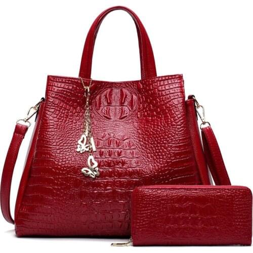 Women Composite Bag Luxury Leather Purse and Handbags Famous Brands Designer Sac Top-Handle Female Shoulder Bag 2pcs Ladies Set