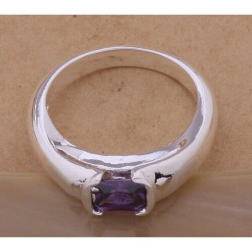 AR121 Fashion Jewelry Silver Color Gifts Popular Rings For Women Costly Annulus Inlaid Purple Stone /agjaixqa Axbajoia