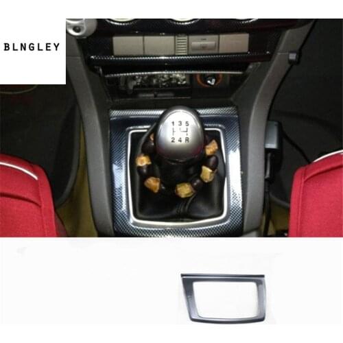1pc ABS carbon fiber grain gear manual transmission panel decoration cover for 2007-2011 FORD FOCUS 2 MK2