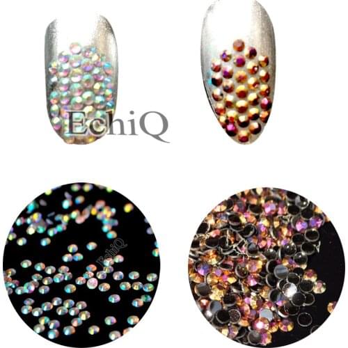 1000pcs 3D Nail Art Tips SS6 2mm AB clear Golden Black Resin Flat back Rhinestone Beads not hotfix for DIY Nails Art Phone Case