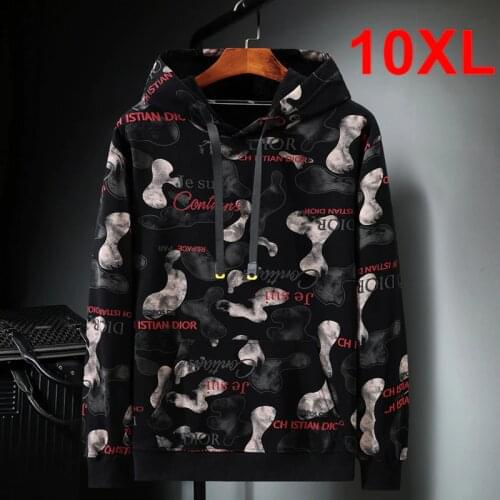10XL Sweatshirts Big Size Men Hoodie Streetwear Fashion 2020 Autumn Hoodies Plus Size 9XL 10XL Tops Oversized Sweatshirt HX501