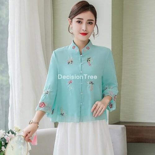 2021 chinese tops camisa china mujer modern chinese style cheongsam blouse retro qipao shirt traditional clothing tops