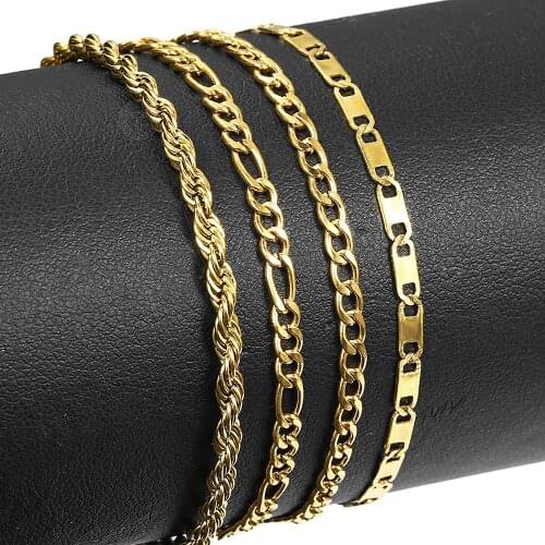 4Pcs/Lot Rope Figaro Curb Link Chain Anklets For Women Bracelet On The Leg Foot Bracelet Female Beach Accessories 2021 Jewelry