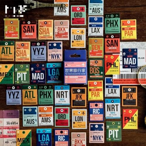 46sheets/set Sticker Set World Traveler Series Diy Cute Stickers Ins Style Scrapbooking School Suppliers Stationery Art Supplies