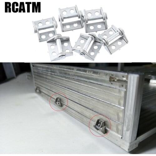 6pcs Metal Trailer Cargo Box Hinge For 1/14 Tamiya RC Truck MAN Benz Scania 1/10 RC Crawler