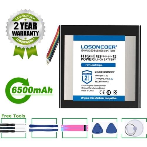 LOSONCOER Battery 6500mAh QT31150165P H28154165P Tablet Battery For Teclast X5 Pro X5Pro X5 Plus Tablet PC
