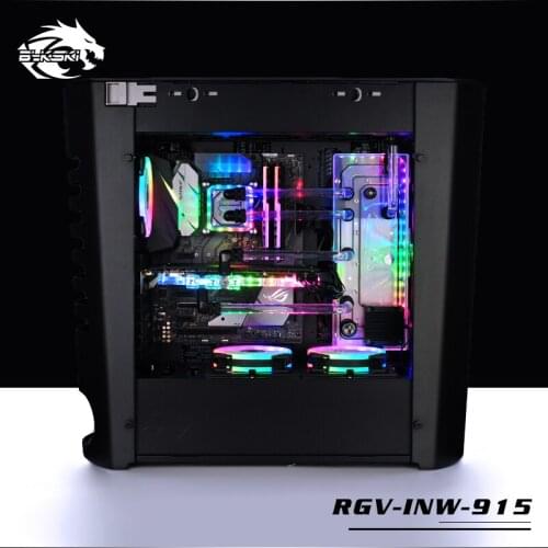 BYKSKI Acrylic Board Water Channel Solution kit use for IN WIN 915 case / Kit for CPU and GPU Block / Instead reservoir