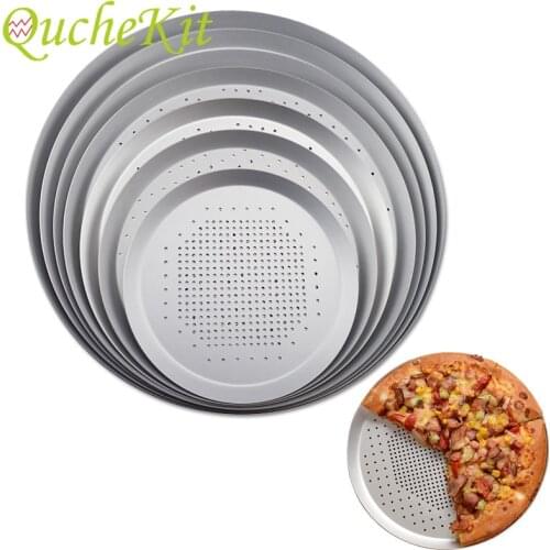 6"9"10"11"12"13"14"15"Aluminum Pizza Tray Nonstick Pizza Baking Pan Pizza Plate Dishes Holder Bakeware Kitchen Baking Tools