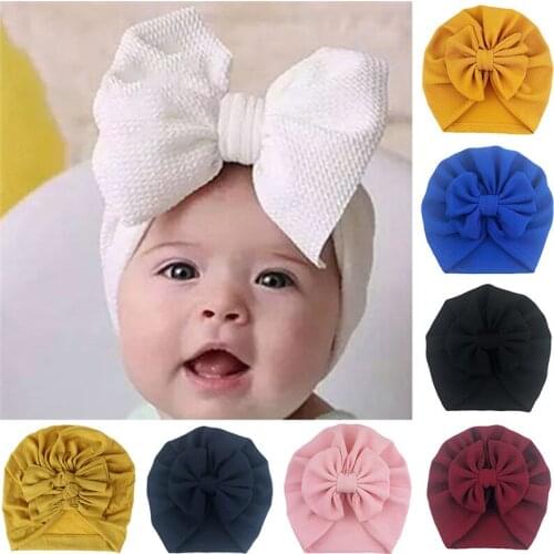 Topknot Satin Baby Hat Turban Polyester Fabric Newborn Caps 0-4T Handmade Infant Beanies Baby Boys Girls