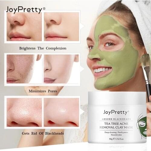 AUQUEST Tea Tree Clay Mask Remove Acne Facial Mask Anti Black Spots Whitening Moisturize Deep Cleaning Oil Control Skin Care