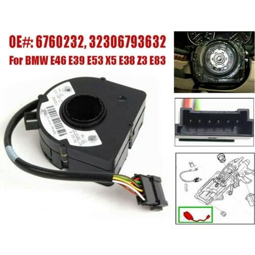 Auto Accessories 6 Pins Steering Angle Sensor 32306793632 For BMW E46 E39 E38 E53 E83 X3 For Mini R50 R53 2001-2006