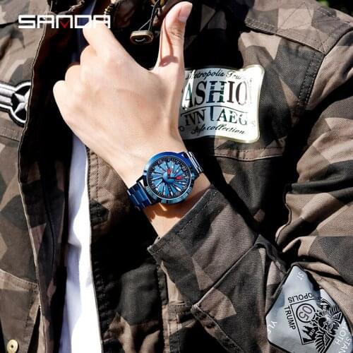 BASID Hot Sell Men Watch Unique Spin Wheel Dial Quartz Wristwatch For Christmas Gifts Male Gentleman Clocks To Brand Luxury