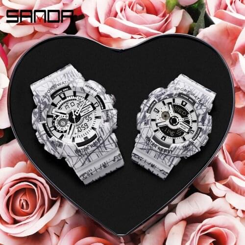 BASID Luxury Lovers Watches For Women Wristwatch Men Waterproof Couple Valentines Day Gift to Girlfriend Pair Digital Clocks