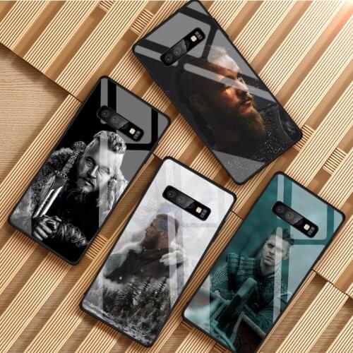 Vikings Ragnar Lothbrok Tempered Glass Phone Case For Samsung Galaxy S8 S9 S10 S20 PLUS J8 J6 J4 2018 NOTE 8 9 10 Cover Shell