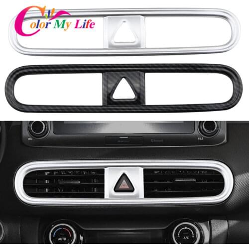 Color My Life Car Accessories for Hyundai Kona Kauai 2017 - 2021 Air Condition Outlet Vent Cover Warning Lights Switch Trim