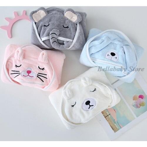 Baby Bath Towel Super Soft Absorbent Poncho Newborn Cute Cartoon Embroidered Hooded Towel Beach Spa Quick-drying Bathrobe Towel