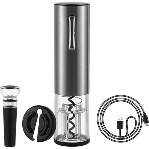 Electric Wine Opener Set-Automatic Wine Bottle Opener Screwpull Corkscrew Rechargeable USB Charging Cable for Wine Lover