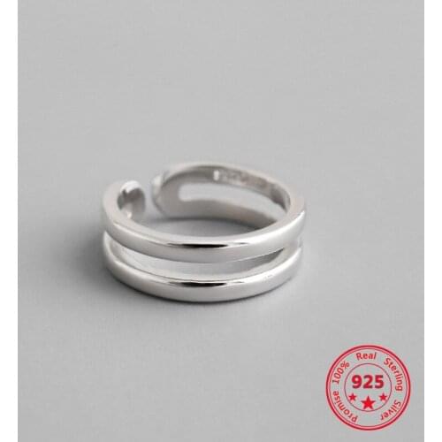 Korean Version Of The Best-selling 100% Pure 925 Sterling Silver Open Double Joint Ring Simple Wild Style Neutral Jewelry
