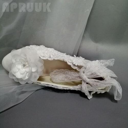 Sweet design fairy wedding flats shoes ankle lace up belt strap flower girl bridesmaid bridal ladies party banquet shoes