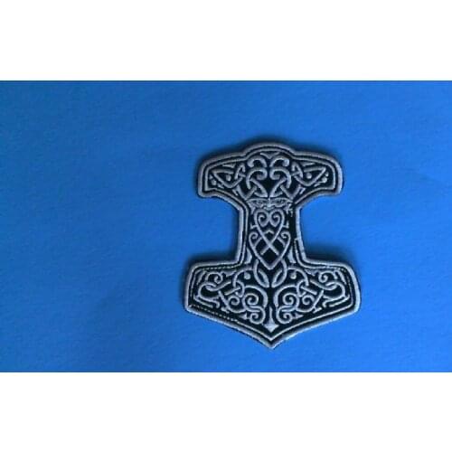 Hot! Thors Hammer Iron On Patch! New Odin Thor Norse Viking Pagan Norway Sweden(Size is about 4.3 * 5 cm)