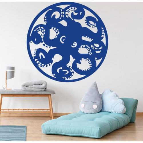 Sea Octopus Wall Sticker Home Decor Living Room Boys Accessories Decals Waterproof Vinyl Art Stickers Adesivos CX486