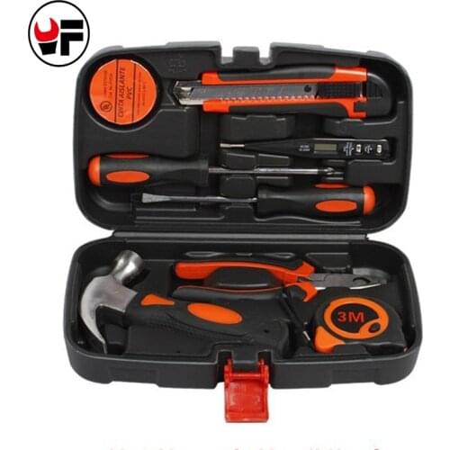 9Pcs/Set Tool Hardware Combination Wrench Set Plier Hammer Knives Family Necessary Repair Tool for Electrical Ferramentas DN136