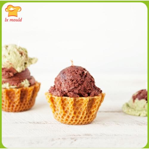 New Ice Cream Fruit Cream Pie Scented Candle Expansion Incense Special Silicone Molds - Waffle Bottom