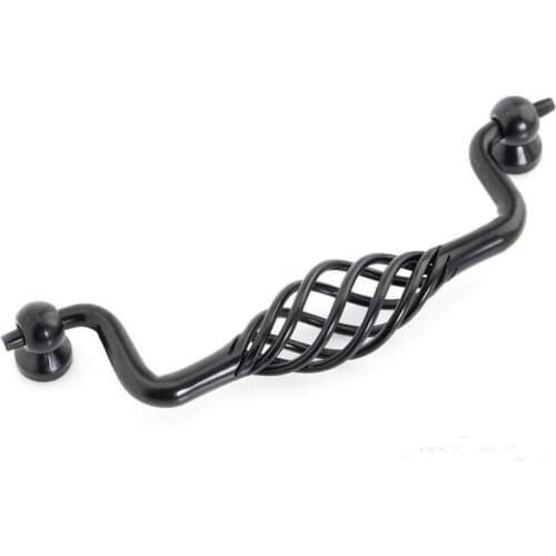 Omyhome Black Birdcage Furniture Knob Pull Handle Iron Material ( C:C:128MM H:40MM )