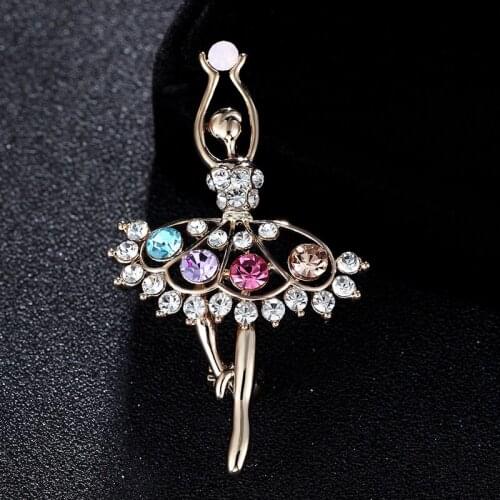 Precioso Brand Ballets Dance Girl Nice Rhinestone Brooches Pins For Wedding Accessories Fashion Women Broaches Feminino Broche