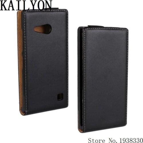 KAILYON Luxury Genuine Leather Vertical Flip Case For Nokia Lumia 730 735 Retro High Quality Mobile Phone Cover Bags Pouch Prote