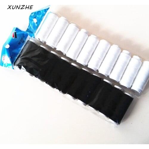 XUNZHE 20pcs/bag Black and white 100 Yards Cross Stitch Knitting Sewing Machines Polyester Threads for Crafts Apparel Tailoring