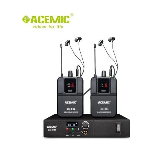 ACEMIC EM-D01 professional true diversity in ear monitor system monitoring,for stage performance,conference,musical instrument
