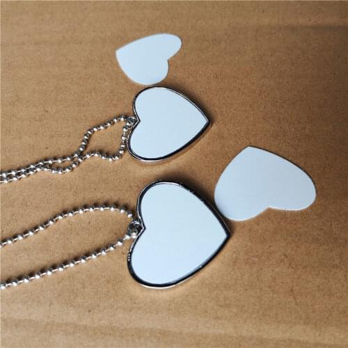 Sublimation heart shape dog bone shape necklaces pendants hot transfer printing consumables can print two sides 15pieces/lot