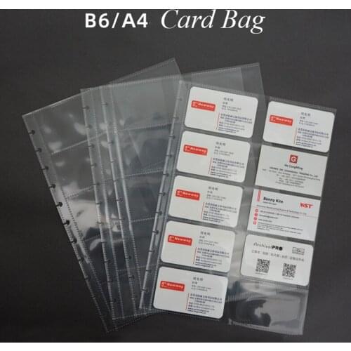 25sheets A4B6 Business Card Bag Inner Page Bag Transparent Mushroom Hole Loose-leaf Refill Thickened PP Bag Game Card Collection