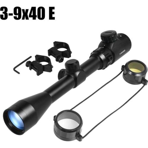 Tactical Rifle Scope Crosshair Scope Red&Green Dot Illuminated Reticle Optics Hunting Gun Scope Collimator Sight With Lens Cover