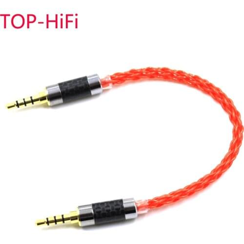 TOP-HiFi 3.5mm TRRS Balance to 3.5mm TRRS Balance 4pin UPOCC Silver Plated Audio Adapter Cable Male to Male Aux Cord