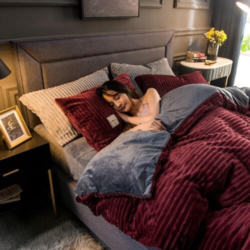 Magic Velvet 1pcs Quilt cover Soft Warm 150 220x240 Simple Luxury Winter Warm Thickened Snow Fleece Solid Colors Gray Yellow