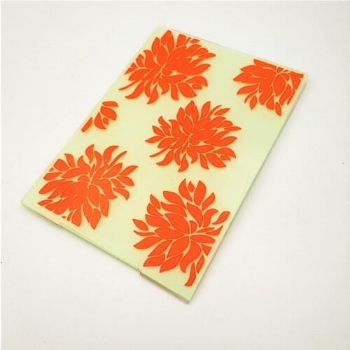 10.5x14.5cm Orange flowe Embossing folders Plastic bump Scrapbooking DIY Template Fondant indentation Cake Photo Album Card Make