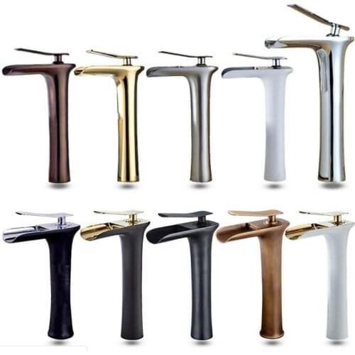 10 Colors Brass Material Deck Mounted Cold & Hot Water of Lavatory Faucet