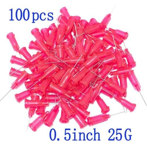 100pcs, Dispensing Needles Syringe Needle 25Gauge x 0.5" (0.5inch Length) Blunt Tip With Luer Lock 25Ga For Mixing Many Liquid