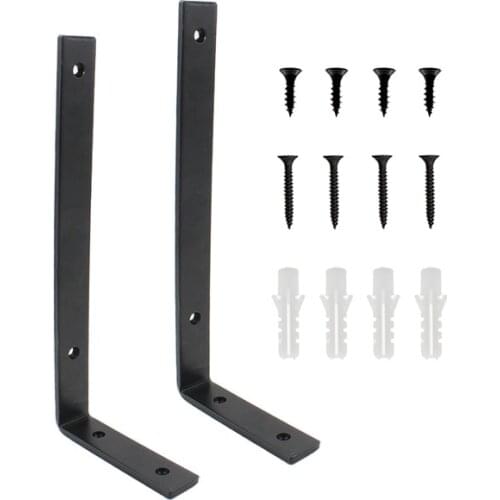 2 PCS Shelf Bracket, Heavy Duty Steel L Bracket Corner Brace, Right Joint Angle Brackets Floating Shelf Hardware 250x120x30x6mm