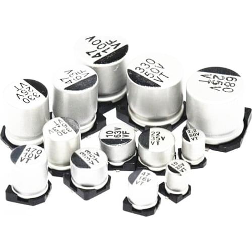 20pcs SMD Electrolytic capacitor aluminum 6.3V 10V 16V 25V 35V 50V 1UF 2.2UF 4.7UF 10UF 47UF 100UF 220UF 330UF 470UF 680UF