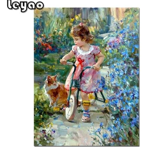 5D Diamond Painting Full Drill Square Girl In The Garden Diamond Embroidery Girl Cross stitch Sale Handicraft Art Hobby Gift