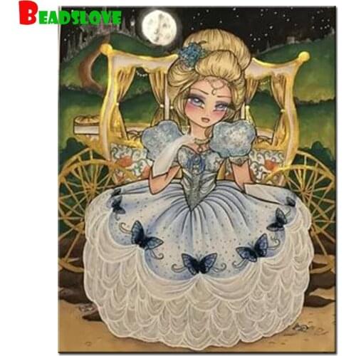 5D DIY diamond Embroidery Cartoon Yellow Girl Fairy picture SquareRound Rhinestone Cross embroidery Gift set Diamond embroidery