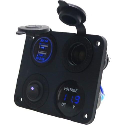 85% Hot Sales!! Car Cigarettes Lighter Socket 3.1A Dual USB Charger Digital Voltmeter with Switch